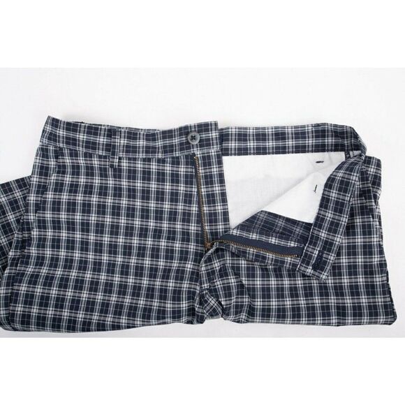 Chaps Golf Mens Shorts Sz 32 Navy Blue White Plaid - Picture 6 of 9